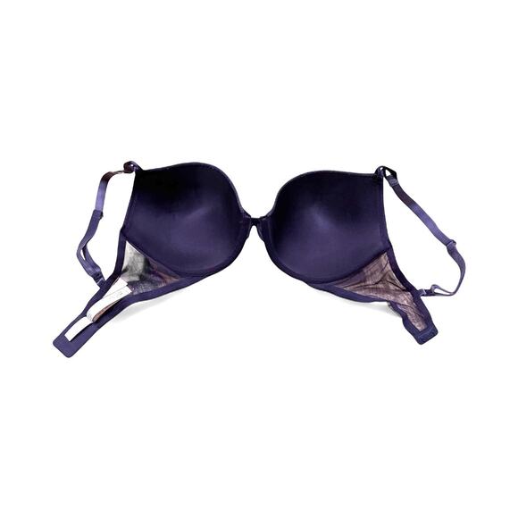 NWT Victoria's Secret 34DDD Purple Crushed Velvet & Lace Push-up Bra 34F - Picture 3 of 5